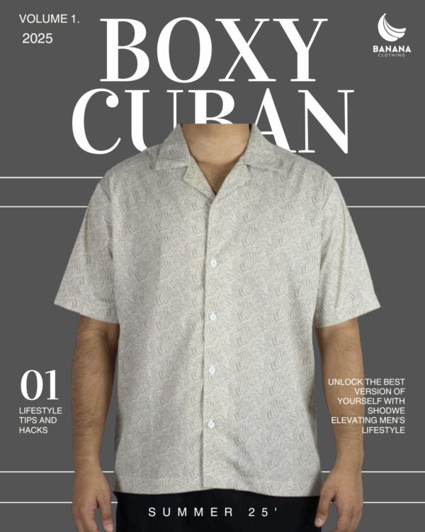 "Fiona-Beige" Boxy Cuban.