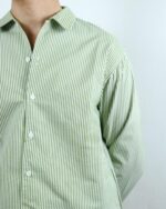 “OLD SCHOOL” Green Pinstripes Shirt - Image 4