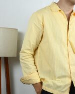 “OLD SCHOOL” Yellow Gingham Shirt - Image 7
