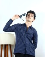 “OLD SCHOOL” Blue Gingham Shirt - Image 3