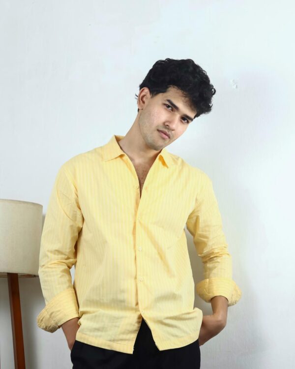“OLD SCHOOL” Yellow Gingham Shirt