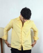 “OLD SCHOOL” Yellow Gingham Shirt - Image 4