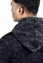 ACID WASH BLACK HOODIE - Image 4