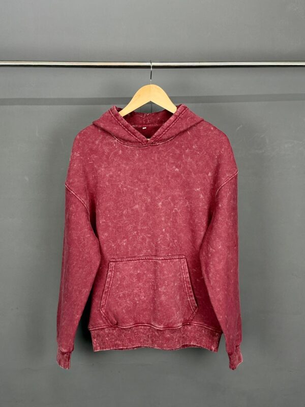 ACID WASH HOODIE MAROON