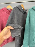 ACID WASH BLACK HOODIE - Image 3